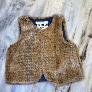 OshKosh B'gosh Tan Faux Fur Vest for Kids